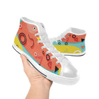 Abstract 80's Women's High Top Canvas Shoes Womens Classic High Top Shoes Printed Offshore Retro