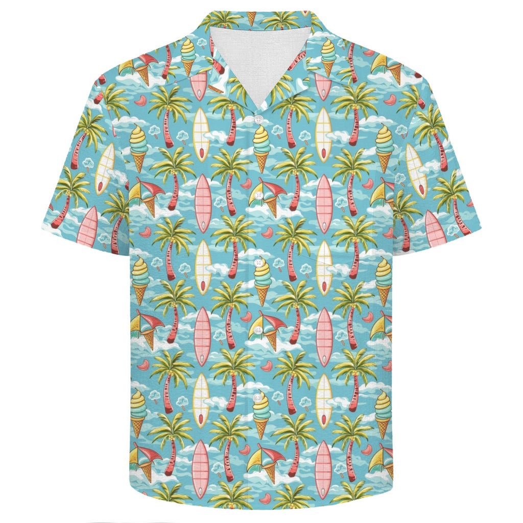 Summer Surf Men's Crinkle Hawaiian Shirt