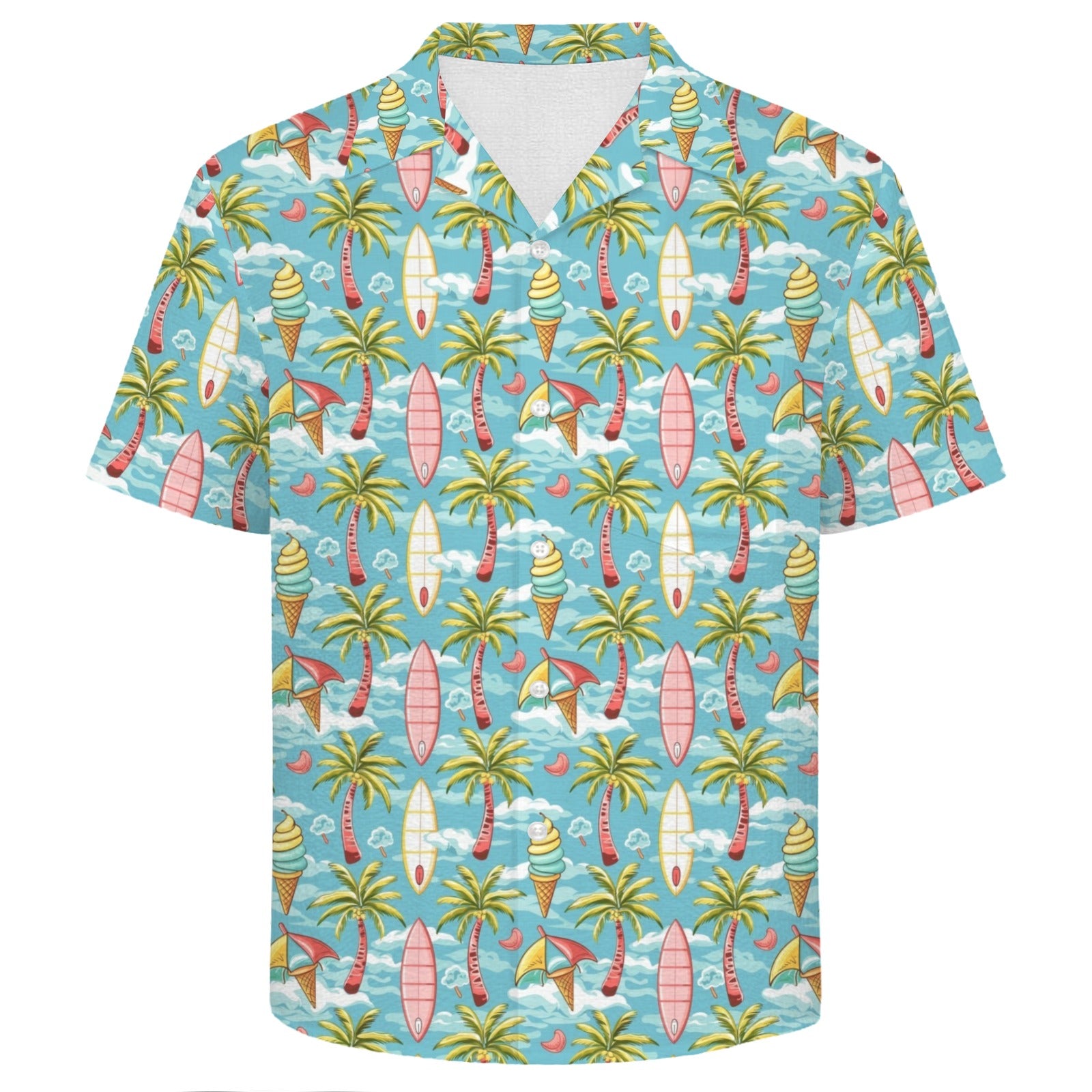 Summer Surf Men's Crinkle Hawaiian Shirt