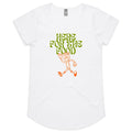 Here For The Food - Womens Scoop Neck T-Shirt White Womens Scoop Neck T-shirt Food Printed In Australia