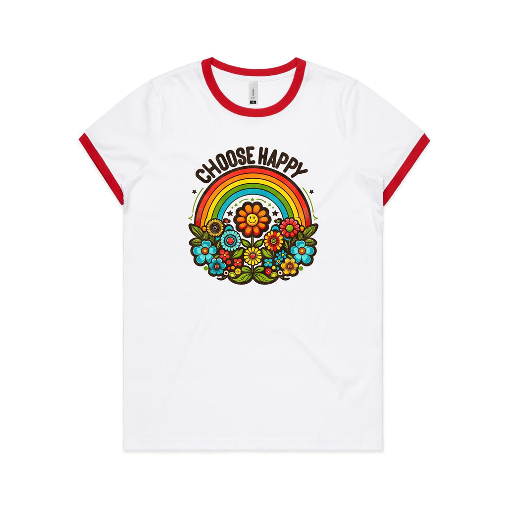 Choose Happy - Women's Ringer Tee