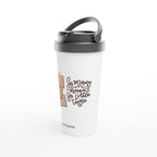 Personalised - So Many Books, So Little Time - White 15oz Stainless Steel Travel Mug Personalised Travel Mug coffee Globally Fulfilled