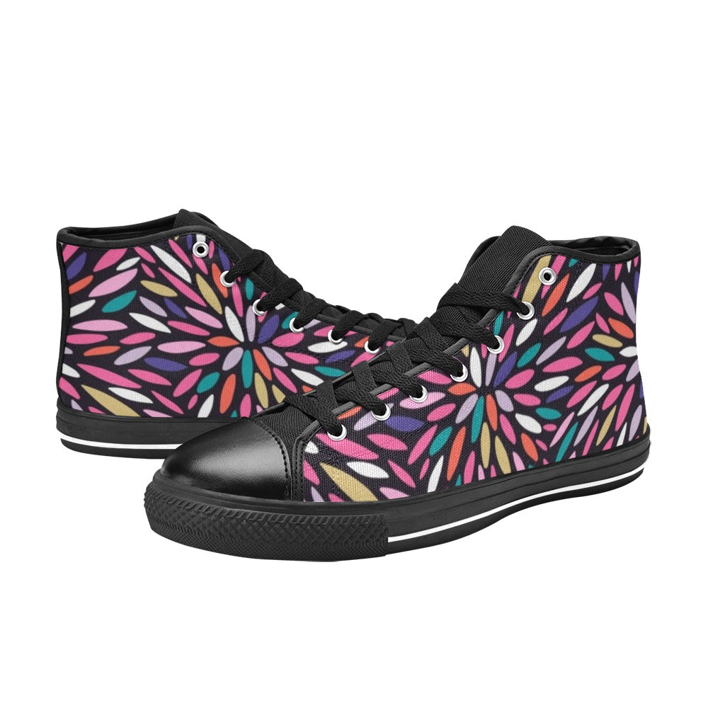 Colour Burst - Kids High Top Canvas Shoes
