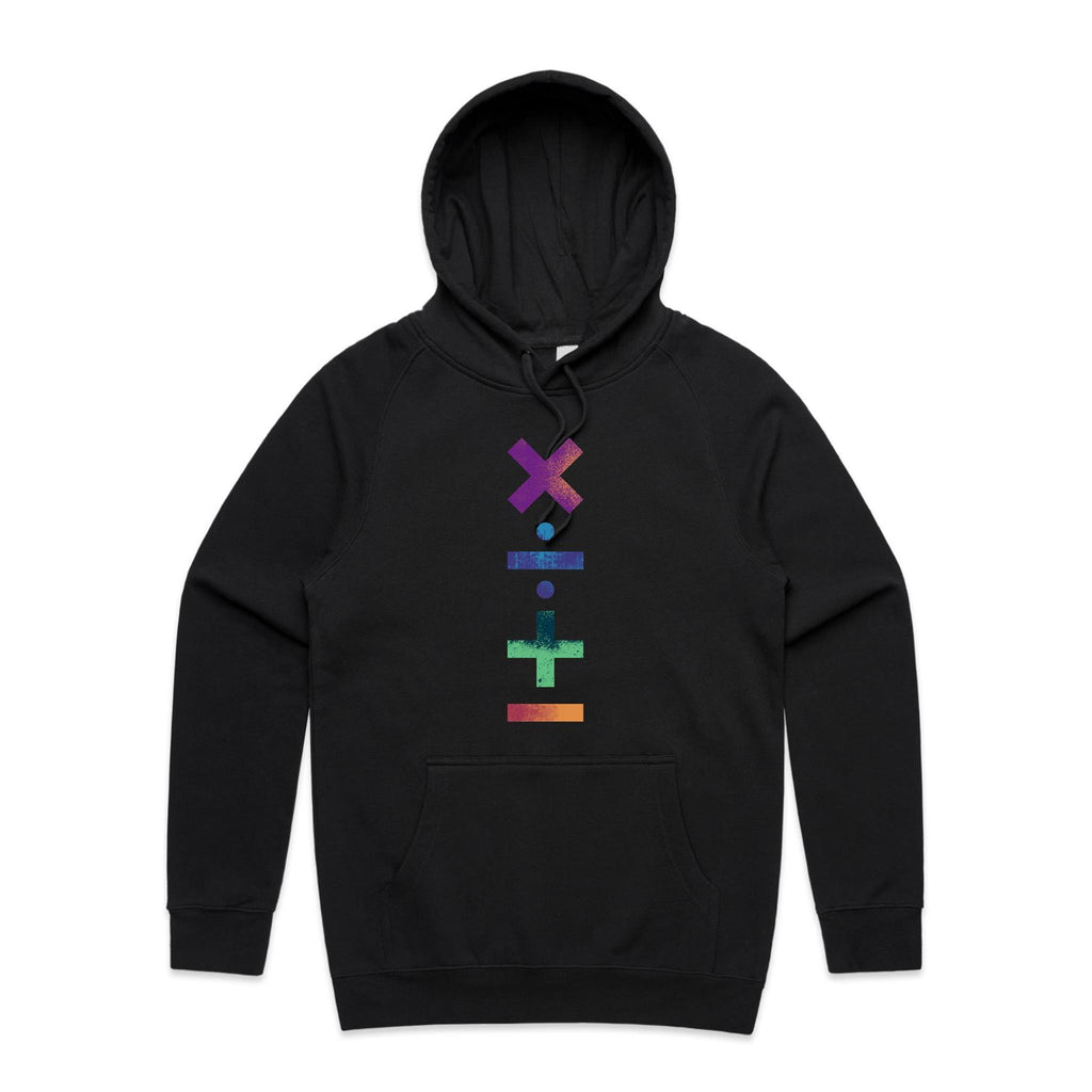 Math Symbols - Mens Hoodie Black Mens Hoodie Maths Printed In Australia