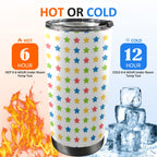 Stars - 20oz Mobile Tumbler with Lid (Black Lock) 20oz Travel Mug Printed Offshore