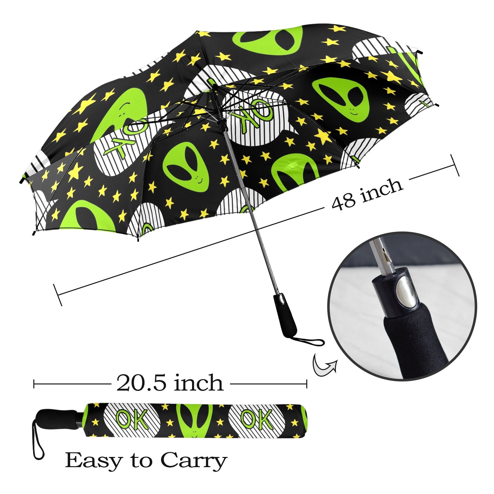 Alien OK - Semi-Automatic Foldable Umbrella (Model U12) Semi-Automatic Foldable Umbrella (U12)
