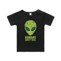 Alien, Humans Aren't Real AS Colour Baby T-shirt