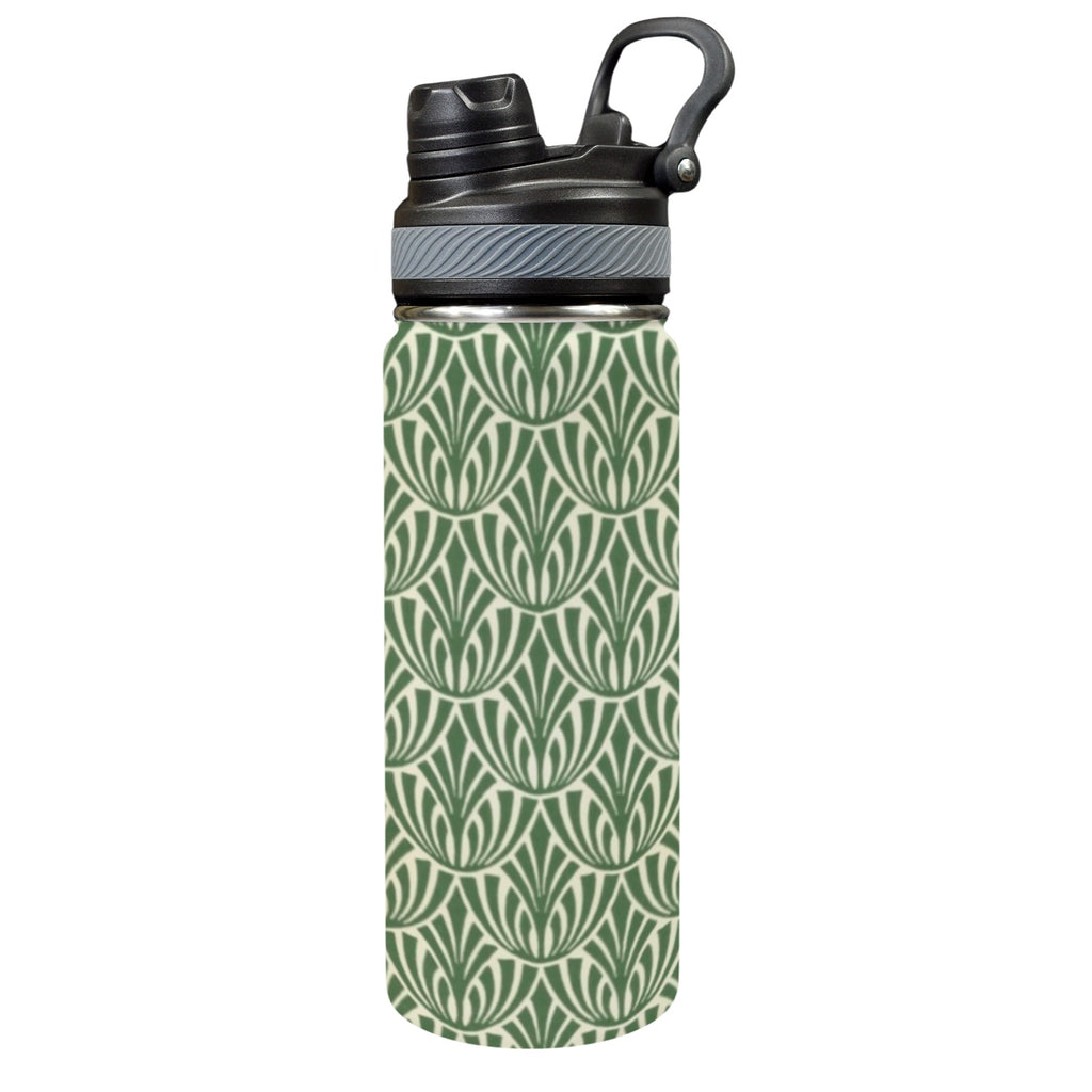Green Pattern - Insulated Water Bottle with Dual-Use Lid (18oz) One Size Insulated Water Bottle with Dual-Use Lid (18oz) Printed Offshore