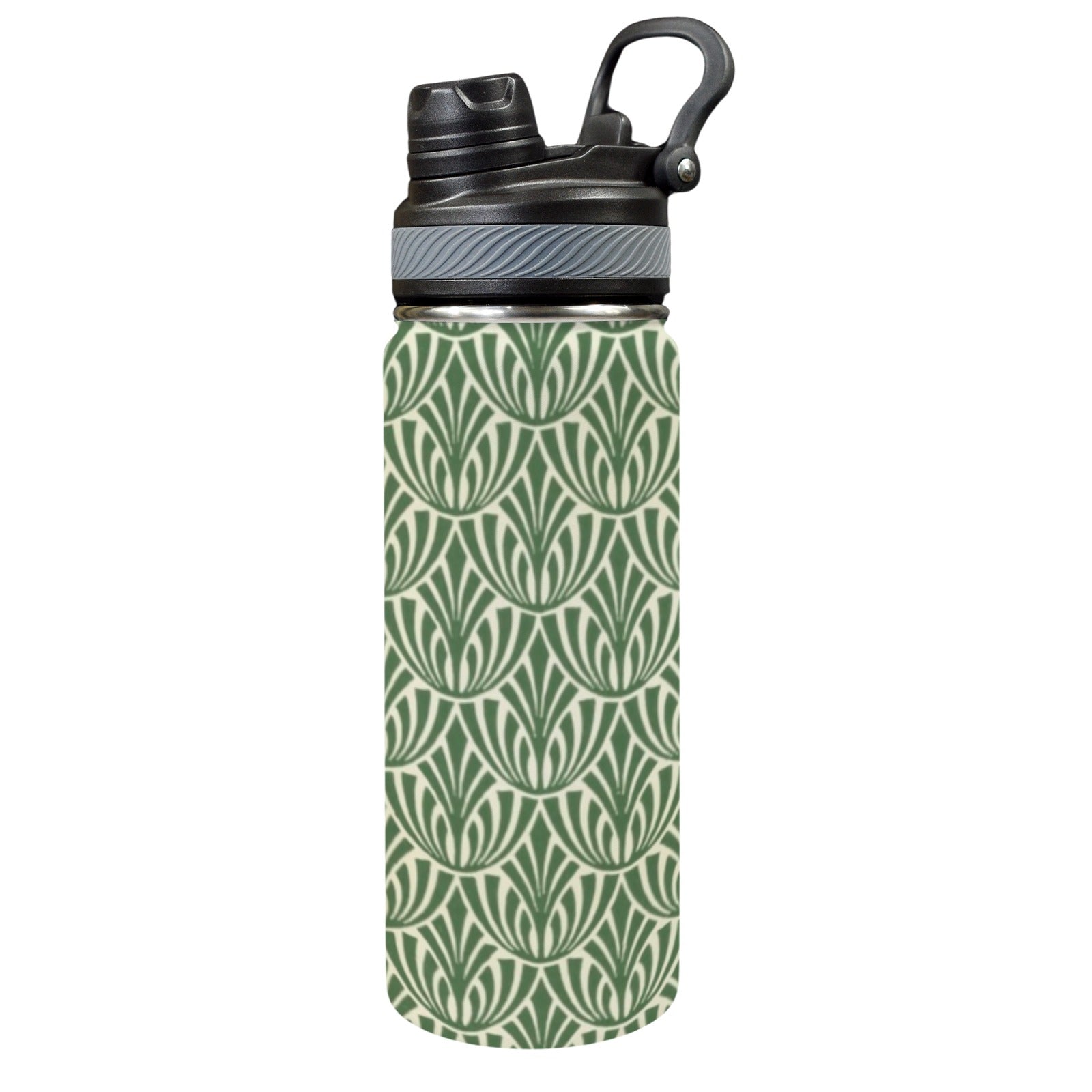 Green Pattern - Insulated Water Bottle with Dual-Use Lid (18oz) One Size Insulated Water Bottle with Dual-Use Lid (18oz) Printed Offshore