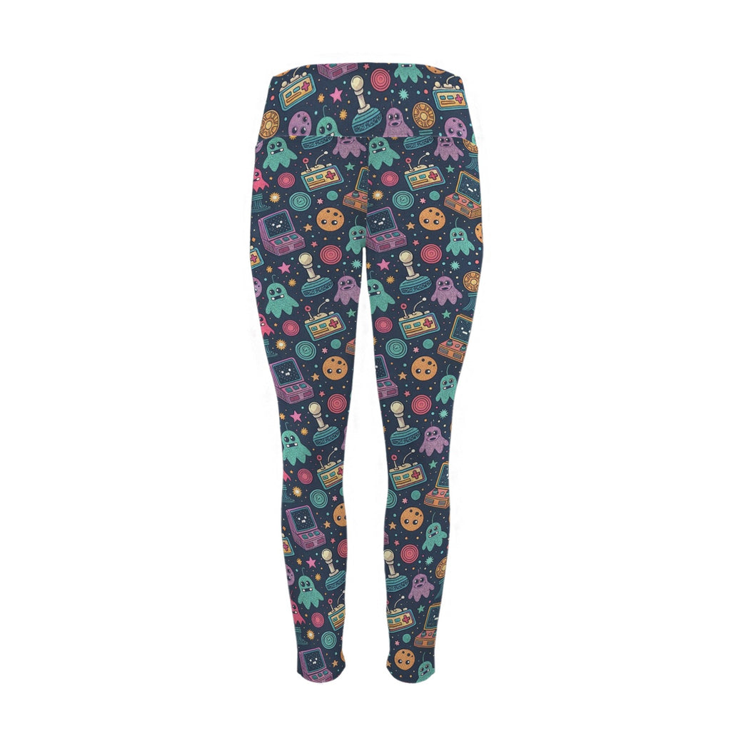 Space Arcade Women's High Waist Pockets Yoga Leggings Women's High Waist Pockets Yoga Leggings Games Printed Offshore