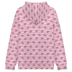 Pink Doughnut Stripes Women's Full-Zip Hoodie
