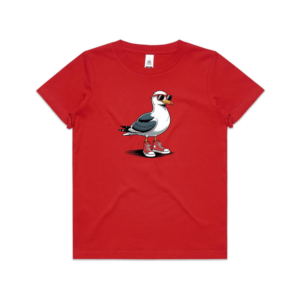 Seagull With Sunglasses And High Tops Kid's AS Colour T-shirt