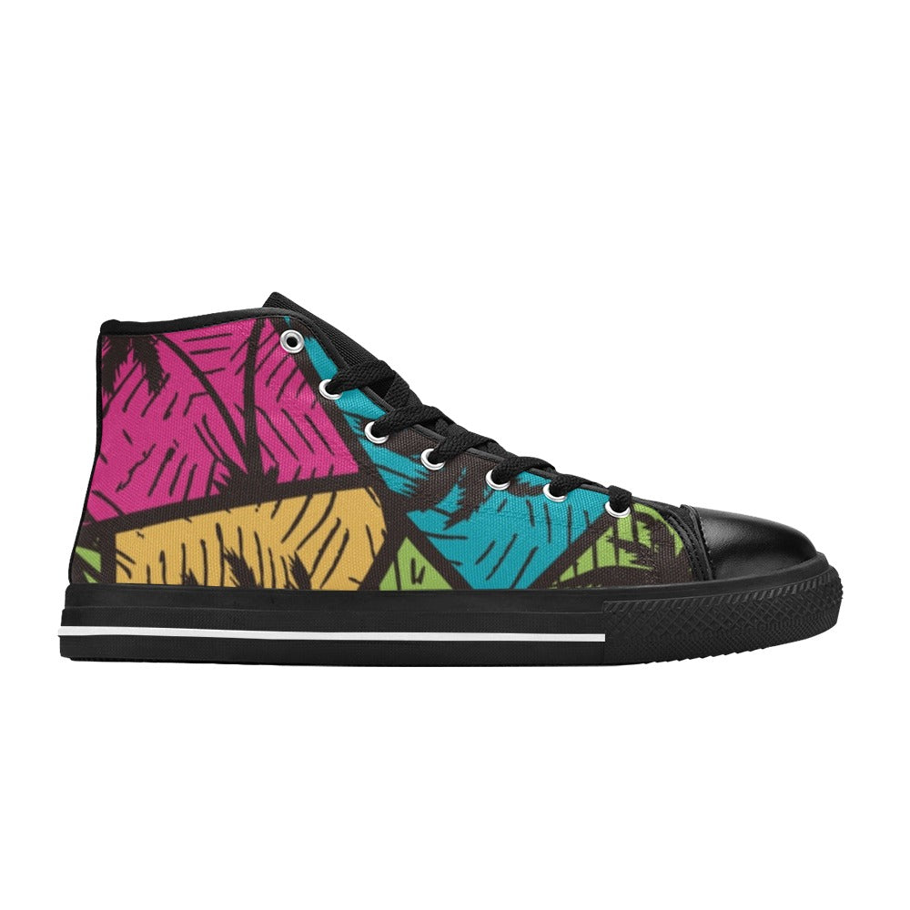 Palm Trees - Women's High Top Canvas Shoes