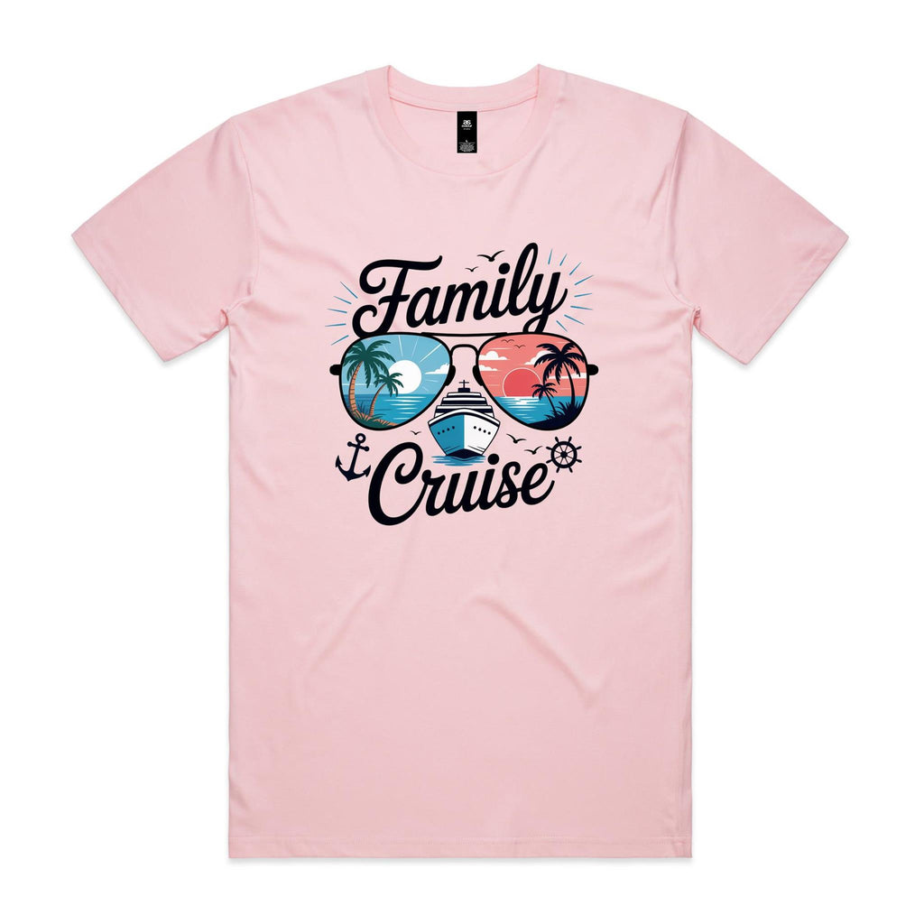 Family Cruise Mens Cruise T-shirt Pink Mens Cruise T-shirt Cruise Printed In Australia