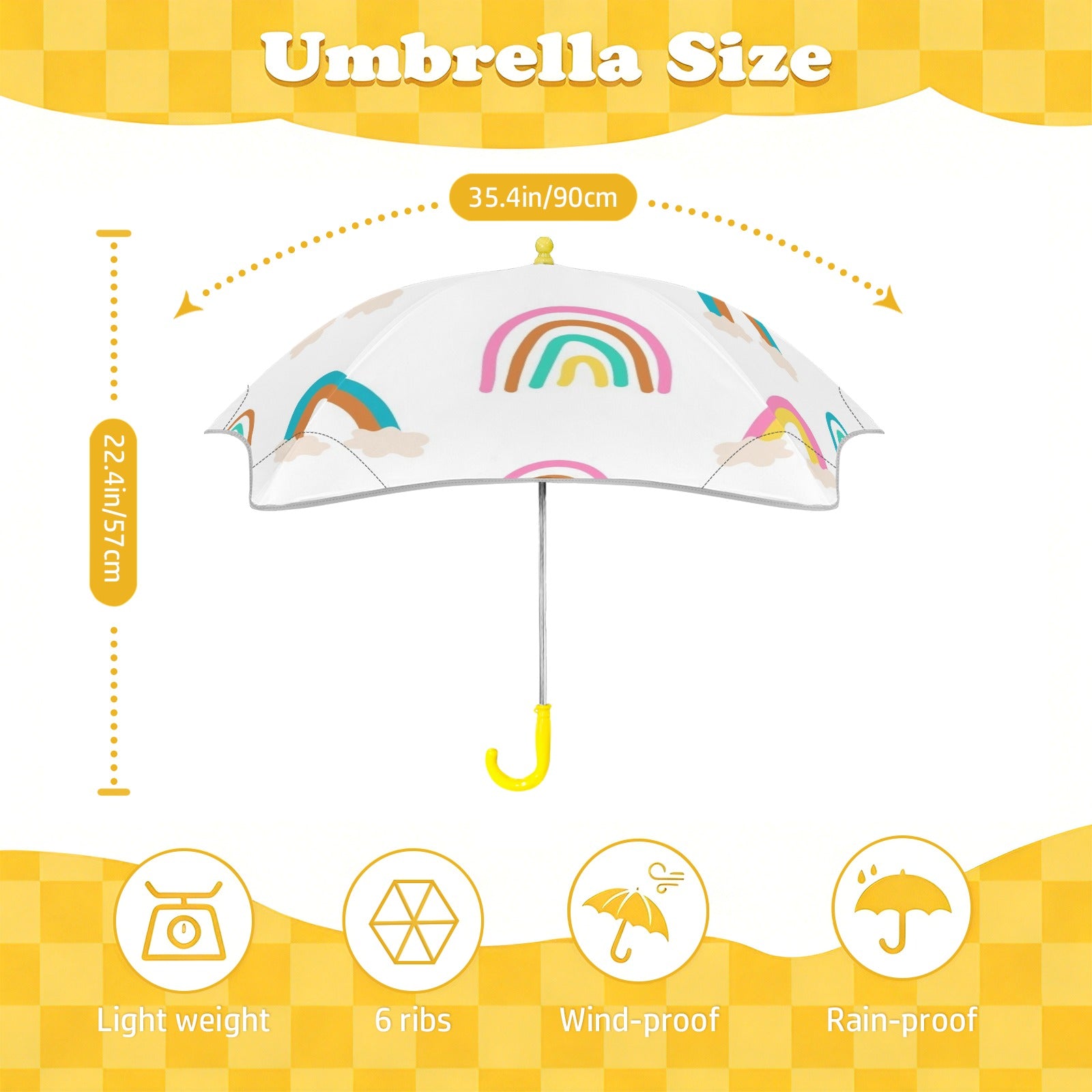 Cloud Rainbows Kids Safe Round Corner Umbrella Kids Safe Round Corner Umbrella Printed Offshore