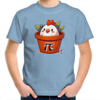 Chicken Pot Pi - Kids Youth T-Shirt Carolina Blue Kids Youth T-shirt animal Maths Printed In Australia