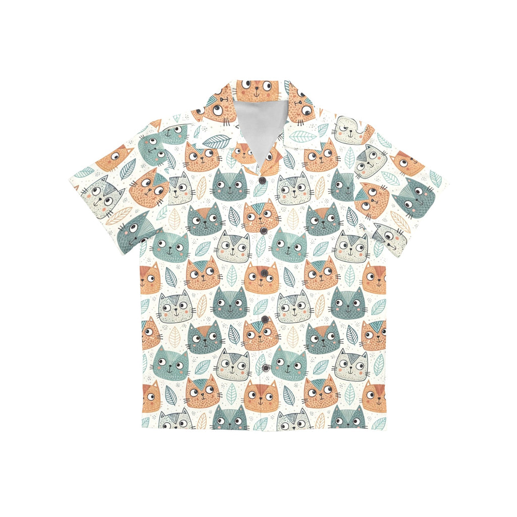 Cute Cat Faces - Junior Kids Hawaiian Shirt