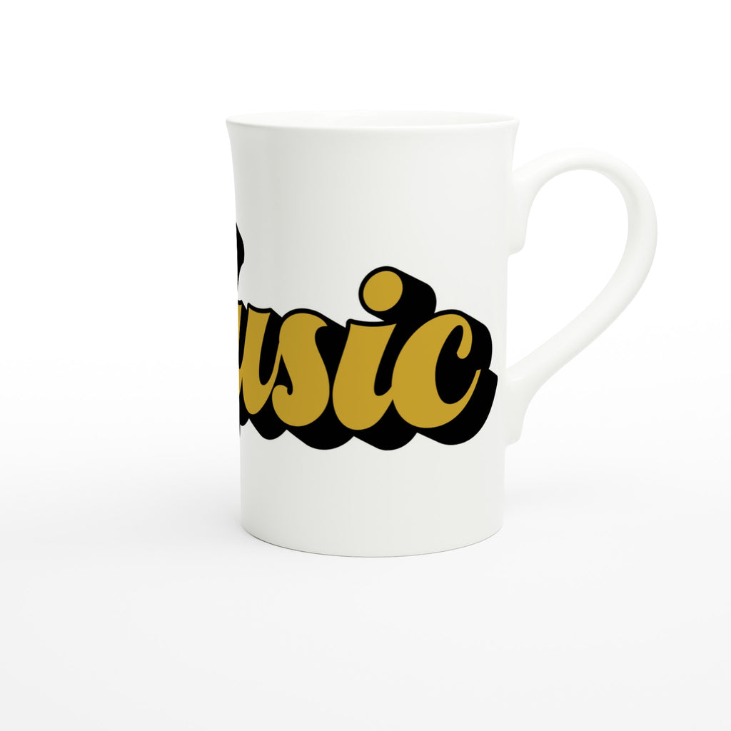 Music - White 10oz Porcelain Slim Mug Porcelain Mug Globally Fulfilled Music