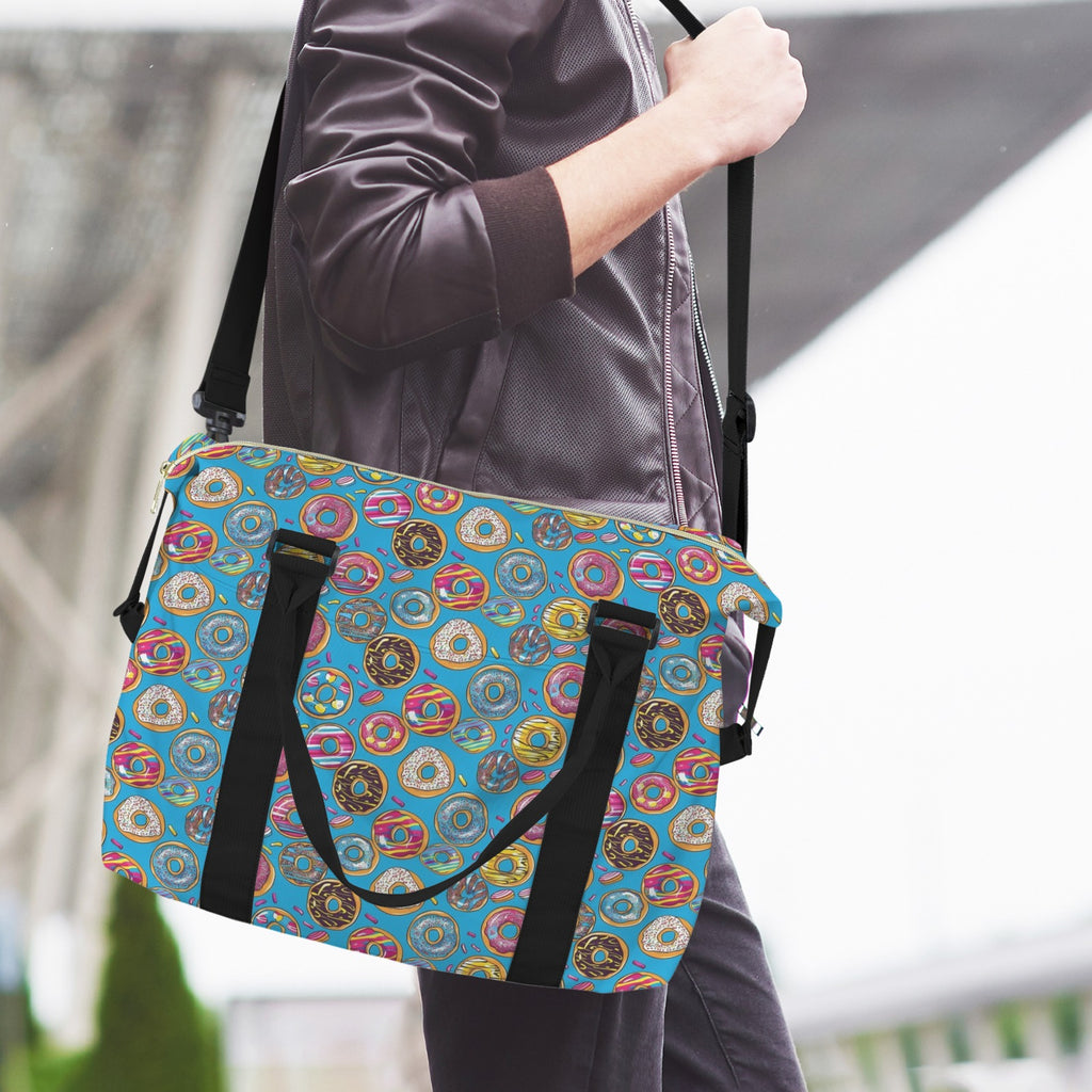 Doughnuts On Blue Duffle Bag-Simple (Model 1715) Duffle Bag-Simple (1715)