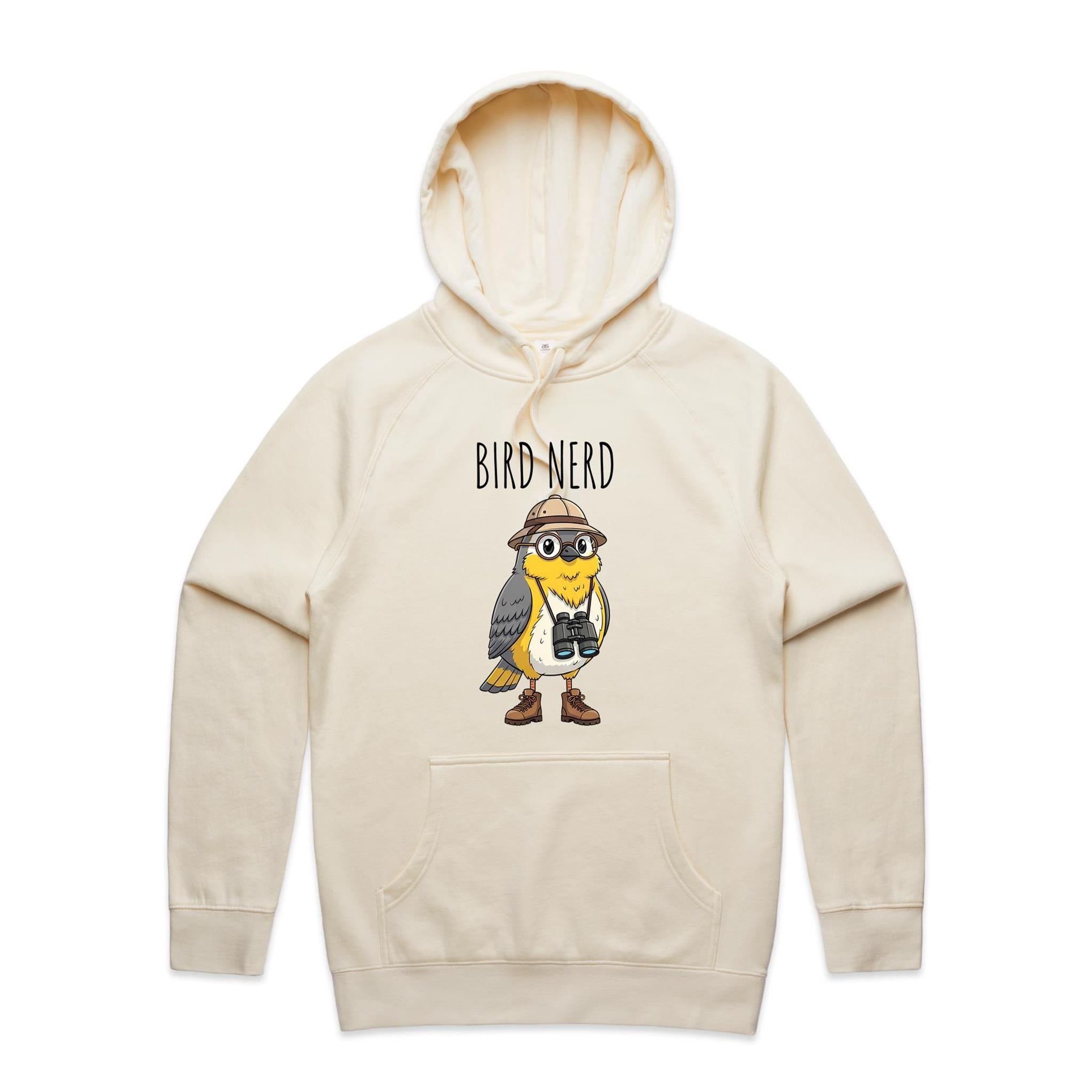 Bird Nerd 2 Men's AS Colour Hoodie Ecru Mens Hoodie animal Birds Printed In Australia