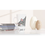 Cat, I Just Can't Today - White Latte 17oz Ceramic Mug Latte Mug animal Globally Fulfilled