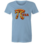Pi Pizza - Womens T-shirt Carolina Blue Womens T-shirt Food Maths Printed In Australia Science