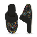 Atoms Women's Fur Trim Thick-Sole Indoor Slippers Women's Fur Trimmed Slippers Printed Offshore Science