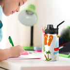 Beach Time Kids Water Bottle with Chug Lid (12 oz) Kids Water Bottle with Chug Lid Printed Offshore Summer