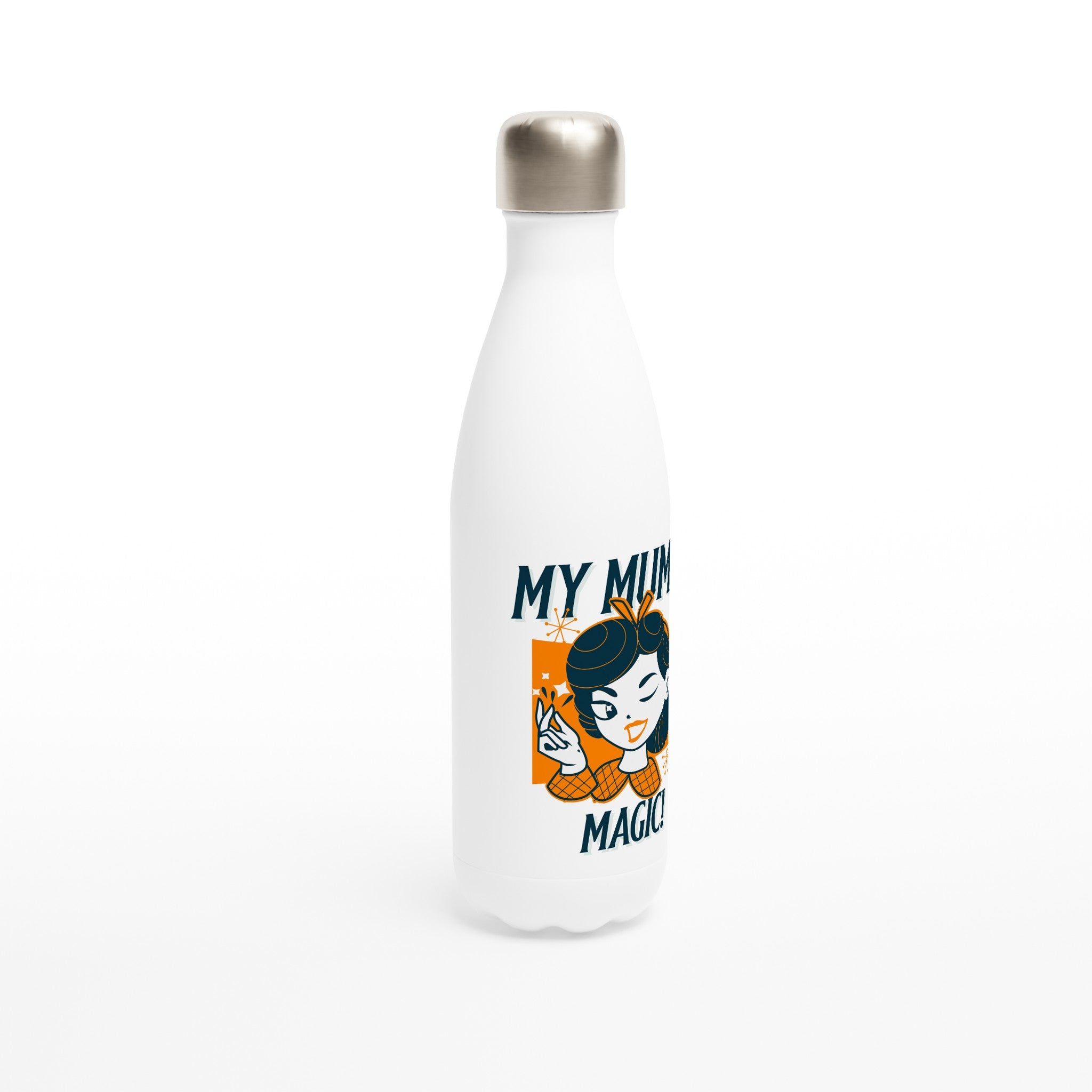 My Mum Is Magic - White 17oz Stainless Steel Water Bottle White Water Bottle comic Globally Fulfilled Mum