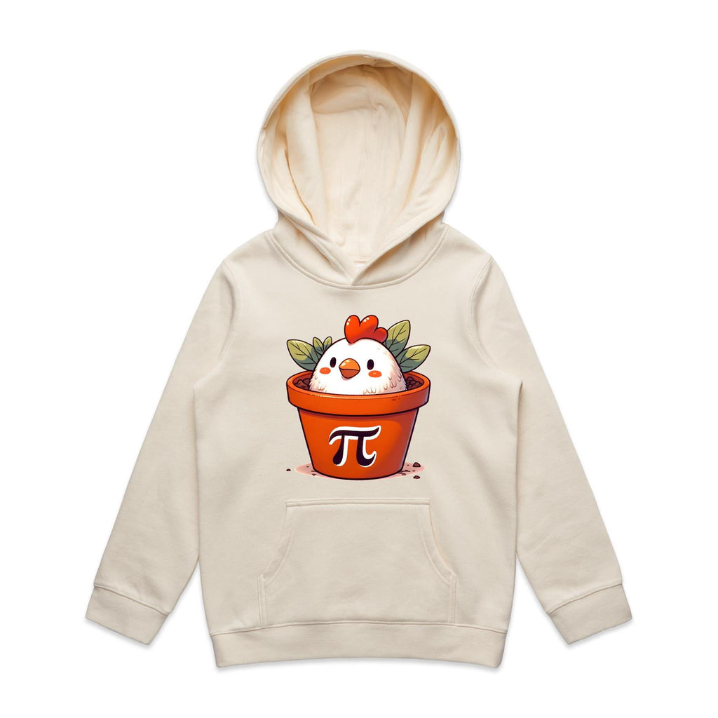 Chicken Pot Pi, Maths - Kids Hoodie Ecru Kids Hoodie Printed In Australia