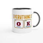 Personalise - Everything Is OK, Periodic Table - White 11oz Ceramic Mug Personalised Mug customise Globally Fulfilled personalise Science