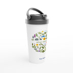 Personalised - Stay Natural - White 15oz Stainless Steel Travel Mug Personalised Travel Mug customise Globally Fulfilled personalise plants