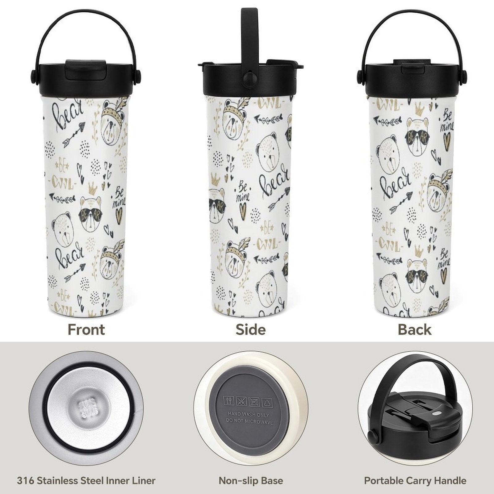 Bears 20oz Tea Tumbler with Carry Handle