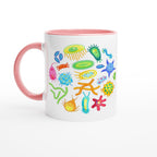 Under The Microscope - White 11oz Ceramic Mug with Colour Inside Ceramic Pink Colour 11oz Mug Globally Fulfilled Science