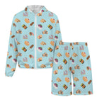 Classic Aussie Food Icons Men's Lightweight Sun Hoodie & Shorts Set