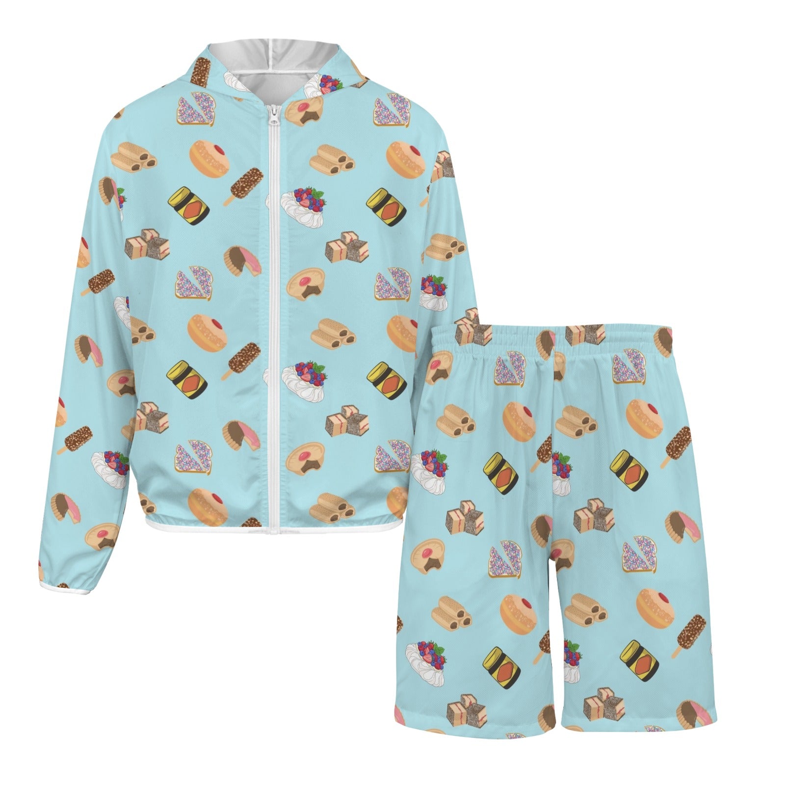 Classic Aussie Food Icons Men's Lightweight Sun Hoodie & Shorts Set