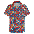 Comic Book Women's Short-Sleeve Button Up Shirt Women's Short-Sleeve Button Up Shirt comic Printed Offshore