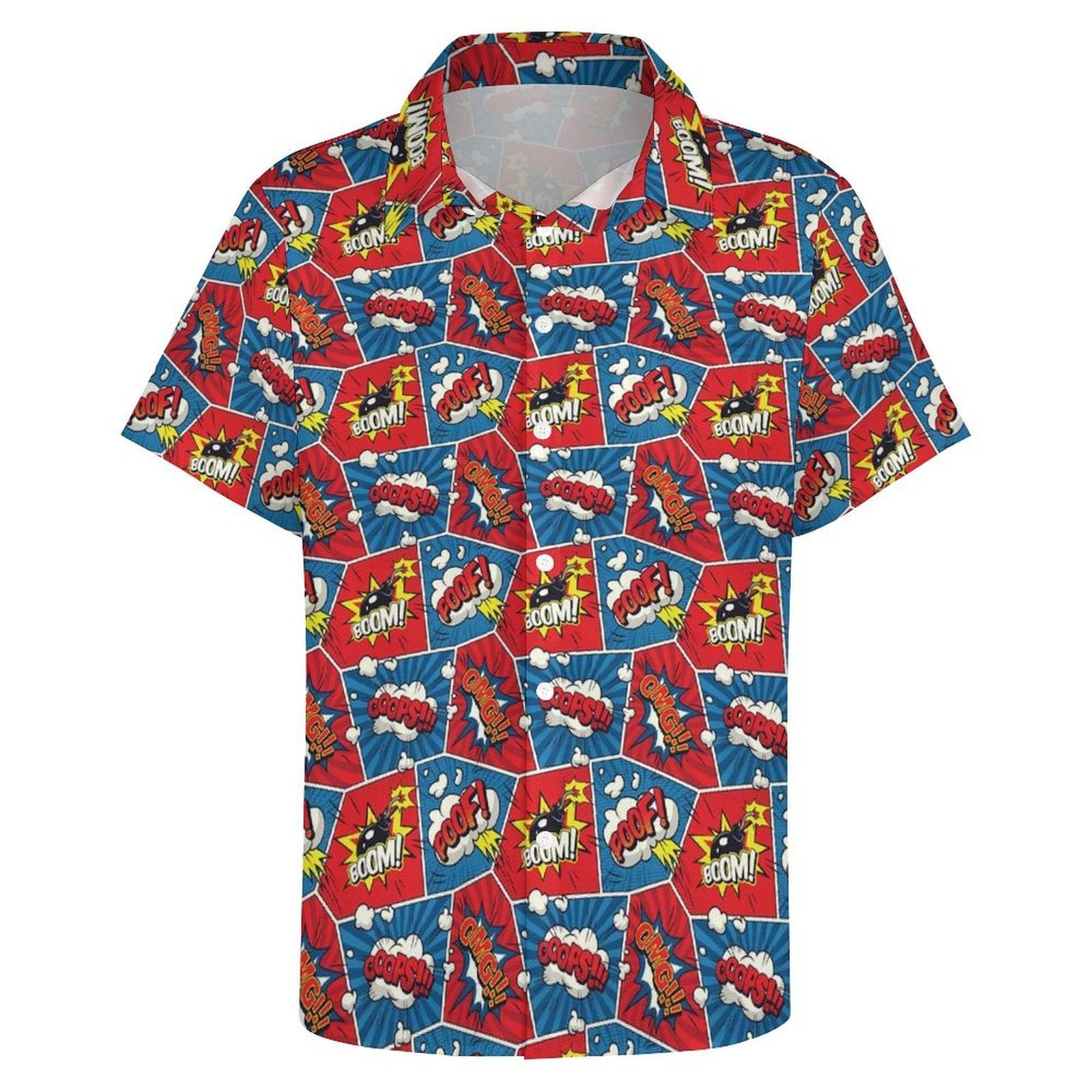 Comic Book Women's Short-Sleeve Button Up Shirt Women's Short-Sleeve Button Up Shirt comic Printed Offshore