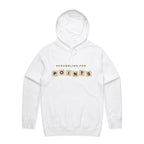 Scrabbling For Points - Mens Hoodie White Mens Hoodie Games Printed In Australia