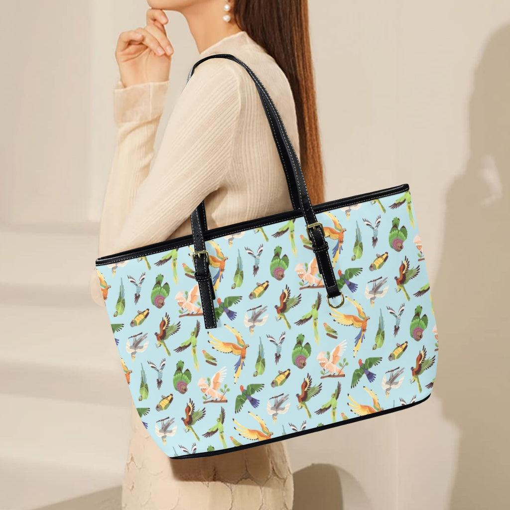 Parrots PU Leather Tote Bag Large Leather Tote Bag-Large animal Printed Offshore