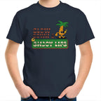 Slow Down And Enjoy Life - Kids Youth T-Shirt Navy Kids Youth T-shirt Printed In Australia Retro