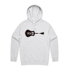 Guitar Reflection - Mens Hoodie White Marle Mens Hoodie Music Printed In Australia