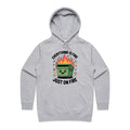 Skip Bin, Dumpster Fire Women's AS Colour Hoodie Grey Marle Womens Hoodie Printed In Australia