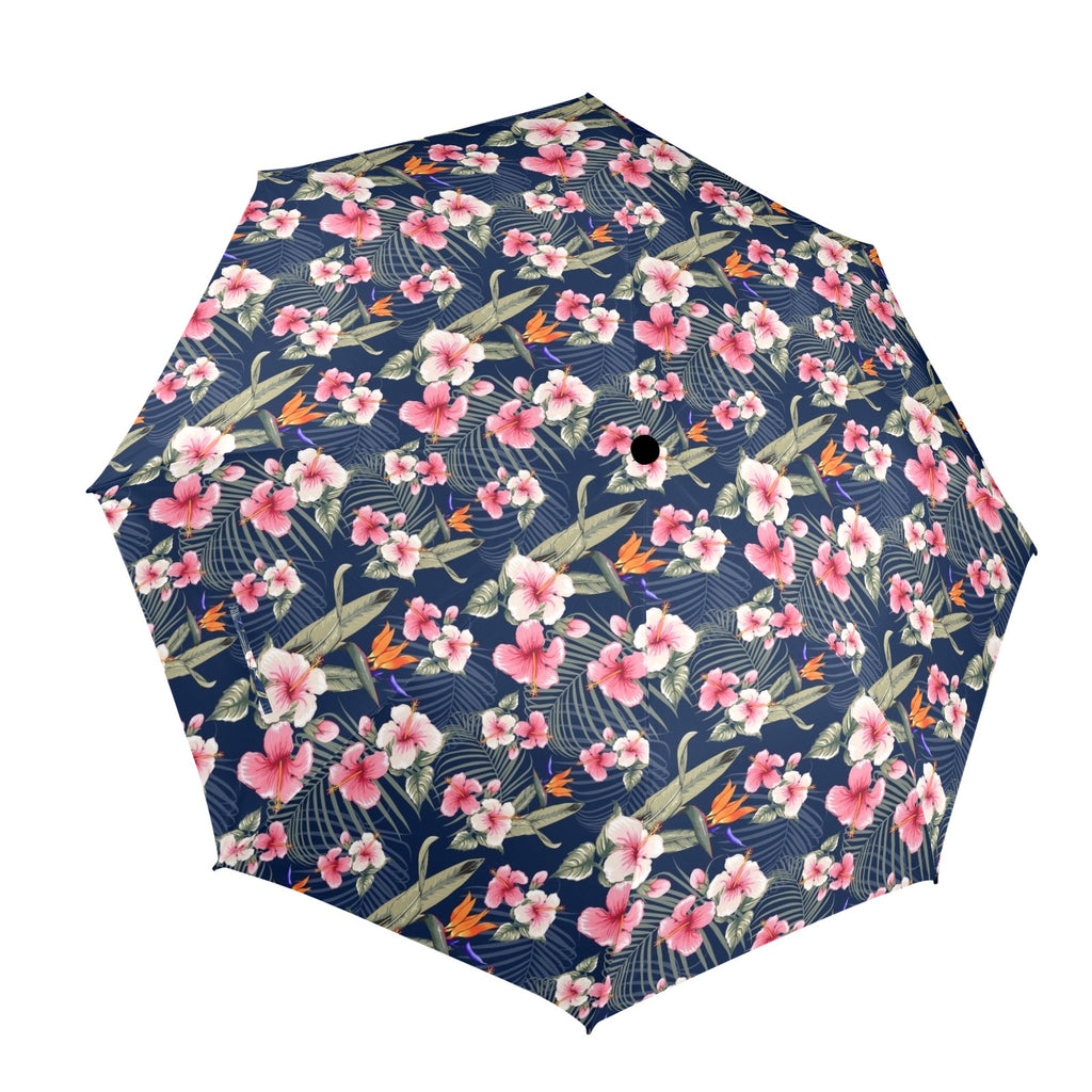 Dark Hawaiian Floral Umbrella One Size Umbrella Plants Printed Offshore