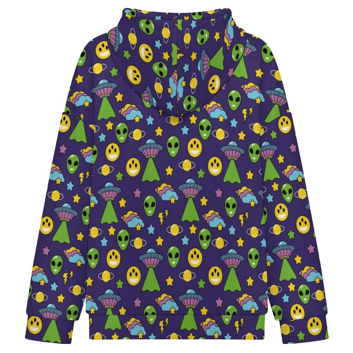 Groovy Alien And UFO Women's Full-Zip Hoodie