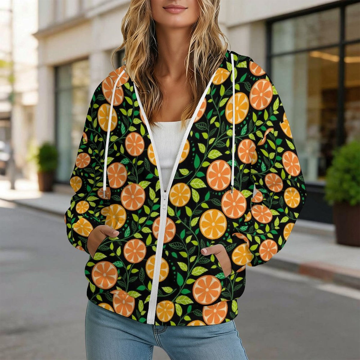 Oranges Women's Full-Zip Hoodie
