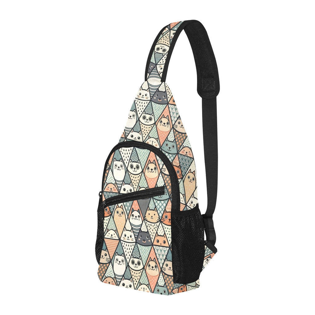 Diamond Cat Pattern Chest Bag Cross Body Chest Bag animal Printed Offshore