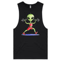 Alien Dumbells Men's AS Colour Drop Arm Tank Top Black Drop Arm Tank Top Fitness Printed In Australia