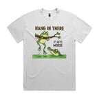 Hang In There, It Gets Worse AS Colour Heavy Faded Tee Unisex Faded White Heavy Faded T-shirt animal Printed In Australia