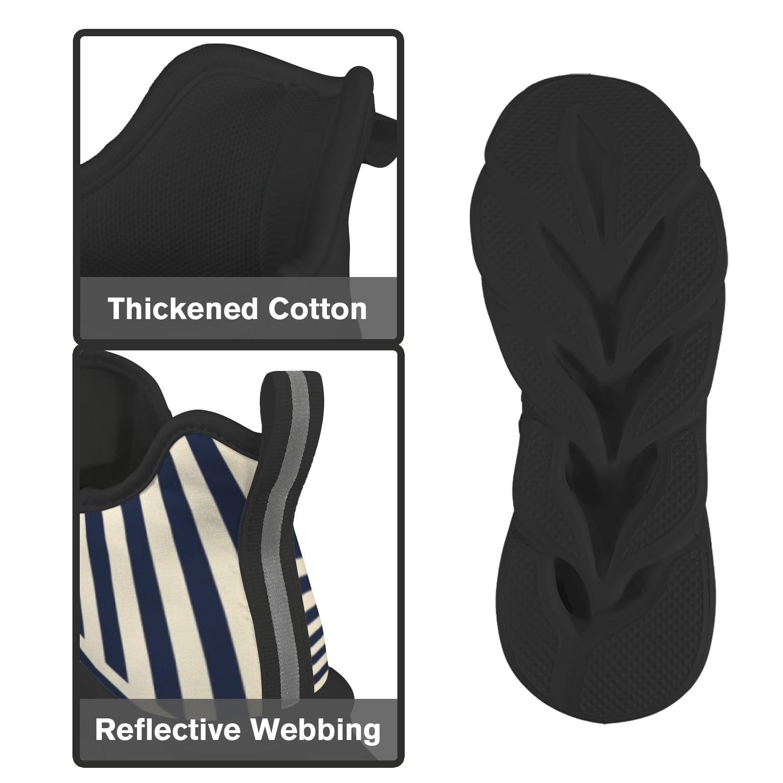 Black Stripes Women's Twisted Sole Sneakers